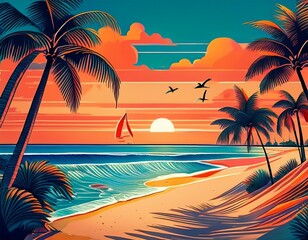 Obraz premium miami beach vibes wallpaper background