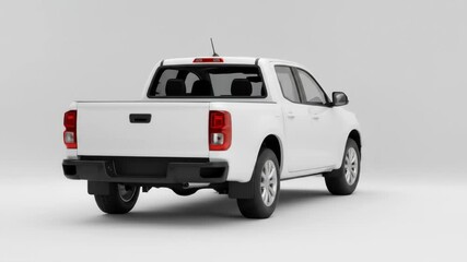 White pickup truck rear view studio shot