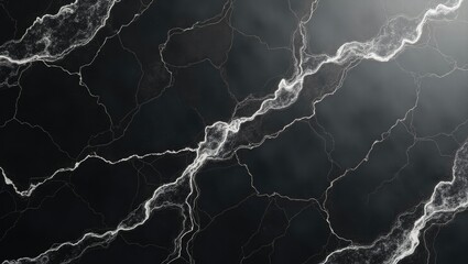 Abstract dark background with a striking white marble vein pattern and subtle crackle texture