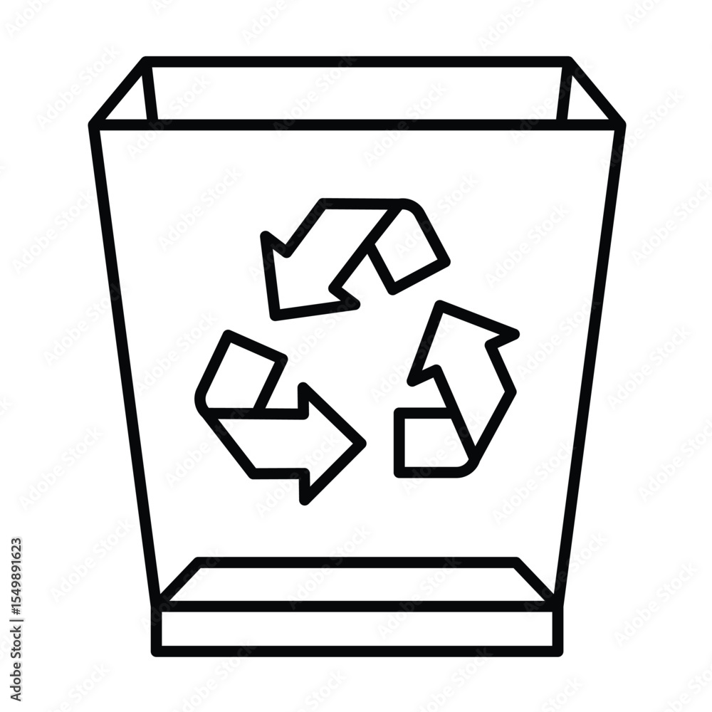 Poster empty basket thin line icon, windows pack concept. vector graphics. transparent packet with arrows, 