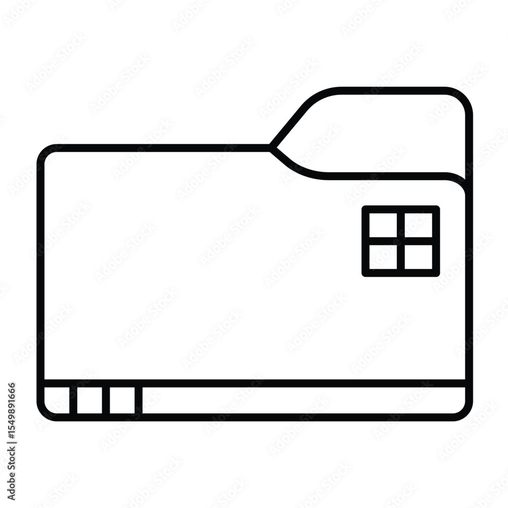Aufkleber desktop folder thin line icon, windows pack concept. vector graphics. folder with control button, st