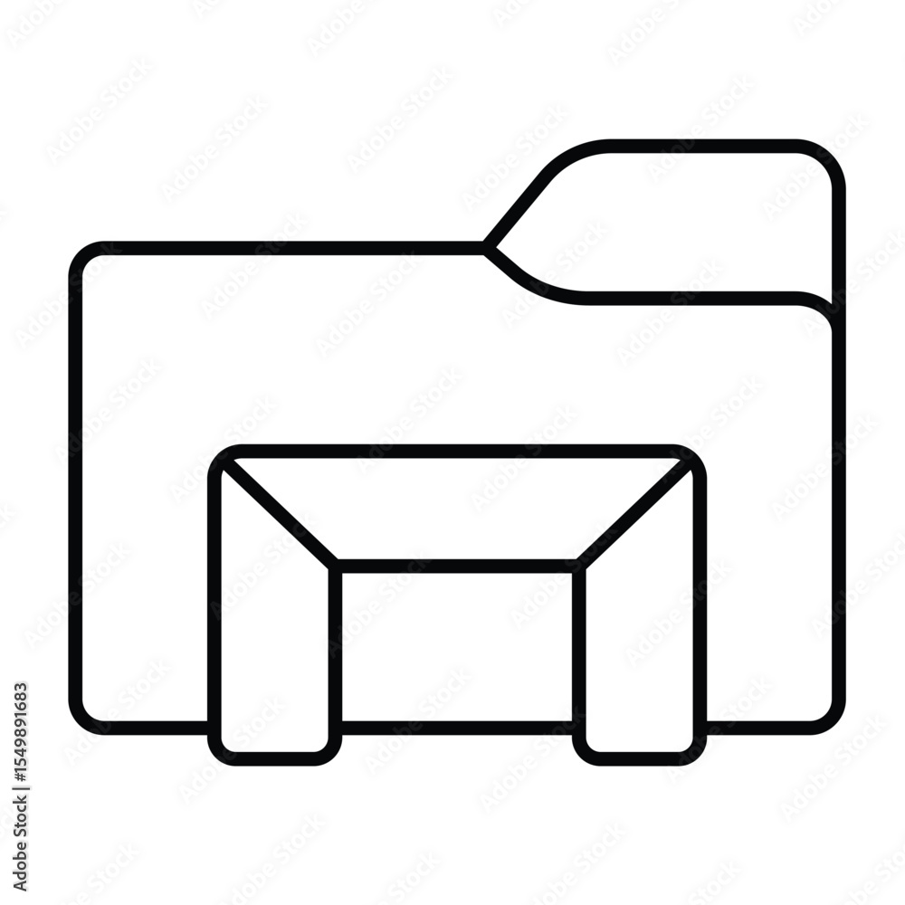 Poster explorer folder thin line icon, windows pack concept. vector graphics. folder with windows operating