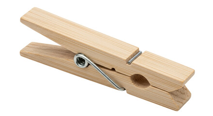 Isolated Wooden Clothes Peg