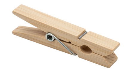 Isolated Wooden Clothes Peg
