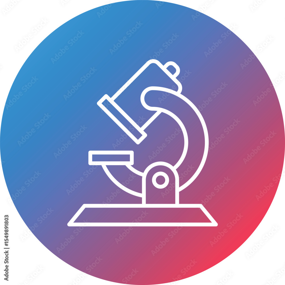 Poster microscope line gradient circle background icon