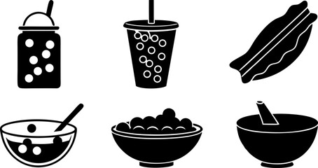 taiwanese national food outline icons set  taiwane (1).eps
