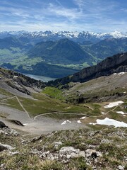 Viewing the Alps - Long and windy road up the mountainside