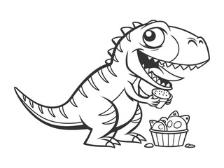 Naklejka premium A T Rex Tyrannosaurus dinosaur cartoon character