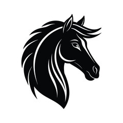 Silhouette art illustration of a Quarter Horse head.eps