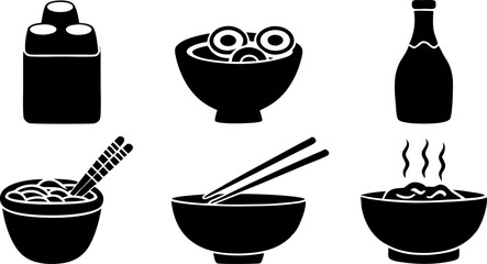 basic japanese food icons set .eps