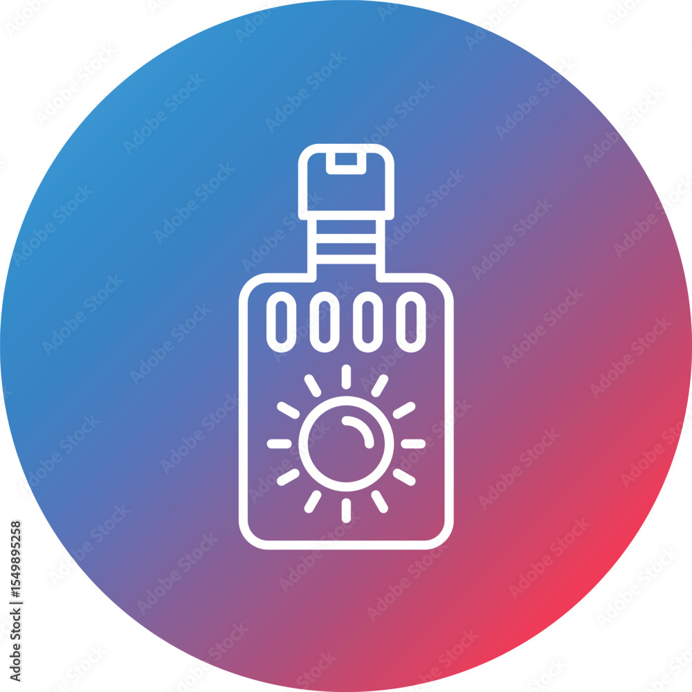 Poster sunscreen line gradient circle background icon