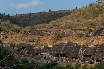 Panoramic View of Green Valley and Ancient Caves
