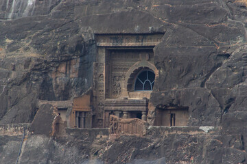 Ancient Cave Facade with Grand Arch