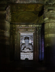 Meditating Buddha in Illuminated Sanctuary
