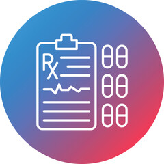 Fototapeta premium Prescription Line Gradient Circle Background Icon