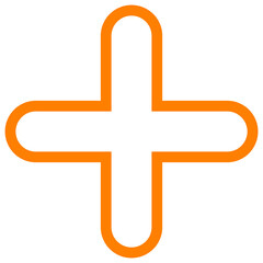 Fototapeta premium round edge outline orange plus symbol