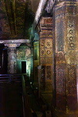 Ancient Cave Mural of Historical Scenes