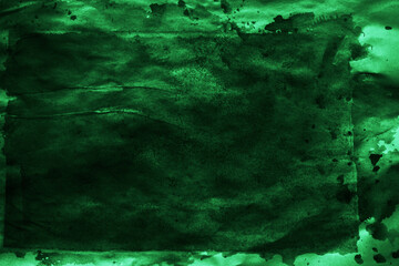 Black dark emerald green abstract watercolor water.  Art background. Grunge daub blot splash splatter.