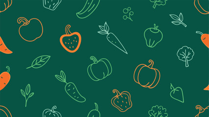 seamless pattern with easter eggs food vagitables