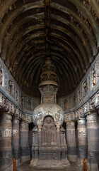 Obraz premium Ancient Chaitya Hall with Grand Stupa