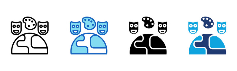 Cultural Experience icon Multi Style Vector Illustration