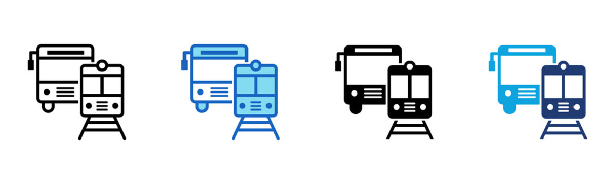 Public Transport icon Multi Style Vector Illustration