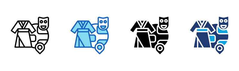 Cultural Tourism icon Multi Style Vector Illustration