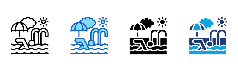 Swimming Pool icon Multi Style Vector Illustration