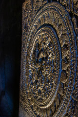 Intricate Ancient Stone Medallion Carving