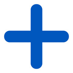 Obraz premium round edge blue plus symbol