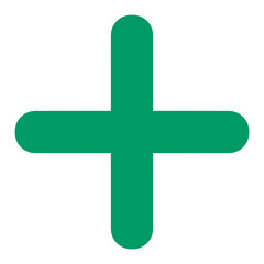 Obraz premium round edge green plus symbol
