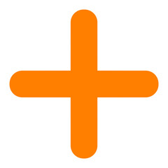 round edge orange plus symbol