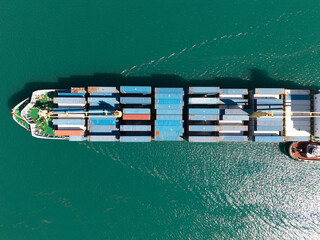 Container ship. Export and import. Cargo business. Shipping logistics. Cargo ship with container,...