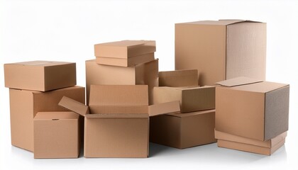 Fototapeta premium cardboard boxes isolated on white background