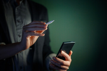 Male is using smartphone