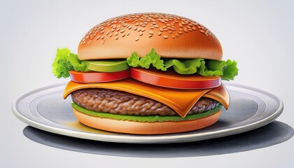 burger flat illustration