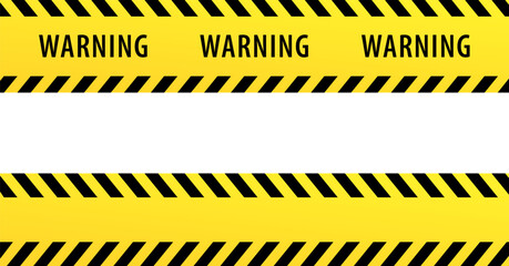 Warning tapes set for construction and crime. Warning. Vector illustration.