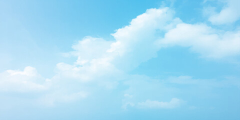 Abstract watercolor blue background. watercolor painting, blue sky overcast above the clouds in horizontal view, beautiful cloudscape for white natural canvas image 