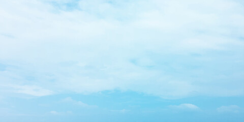 Abstract watercolor blue background. watercolor painting, blue sky overcast above the clouds in horizontal view, beautiful cloudscape for white natural canvas image 