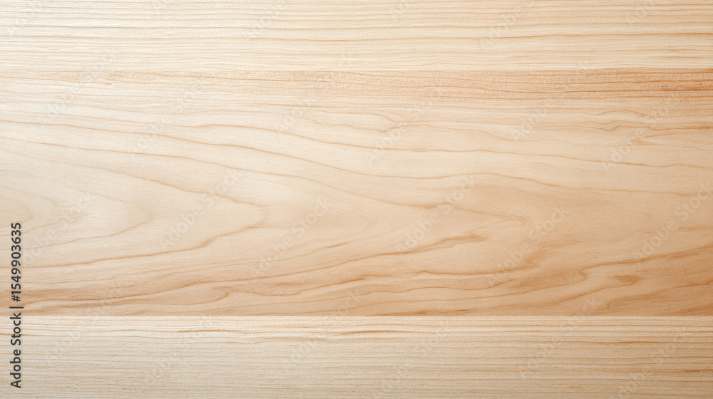Poster light birch wood texture with smooth natural grain pattern, clean minimalist wooden surface ideal fo