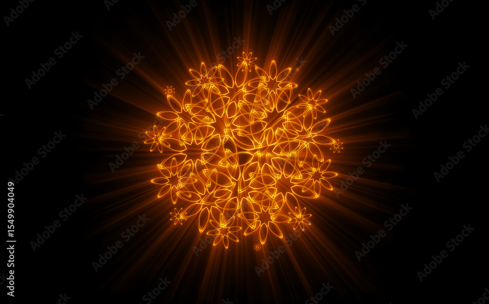 Wall mural glow swirl light effect. circular lens flare. abstract rotational lines. power energy element. lumin