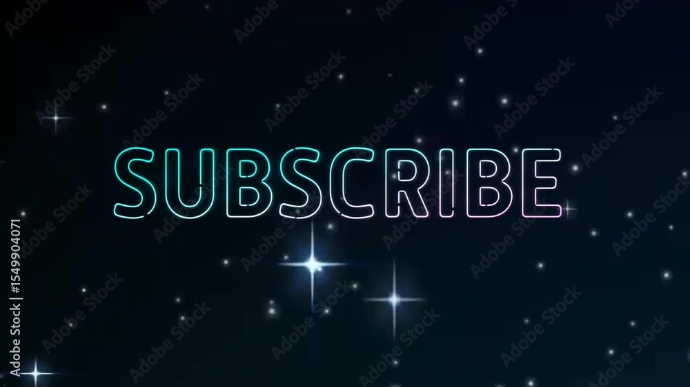 Poster after outline fading subscribe text filling gradient pulsing dimming looping boosting subscription