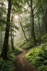 Fototapeta premium Morning Mist in Dense Forest