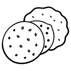 Cookies and Cream Chip line art vector
