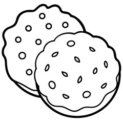 Cookies and Cream Chip line art vector