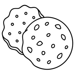 Cookies and Cream Chip line art vector