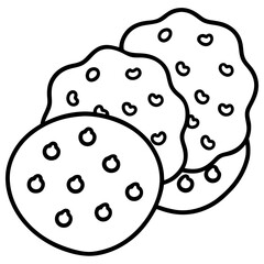 Cookies and Cream Chip line art vector