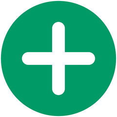 Obraz premium round back silhouette green plus symbol