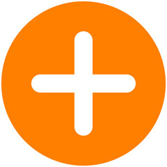 Obraz premium round back silhouette orange plus symbol