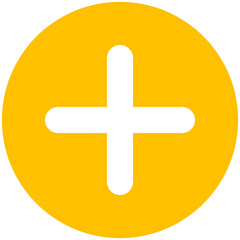 Obraz premium round back silhouette yellow plus symbol